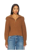 Varley Womens Caramel Pecan Maura Ribbed Knitted Jumper Xs In Brown