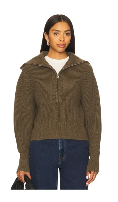 Varley Maura Zip-fastening Sweater In Brown