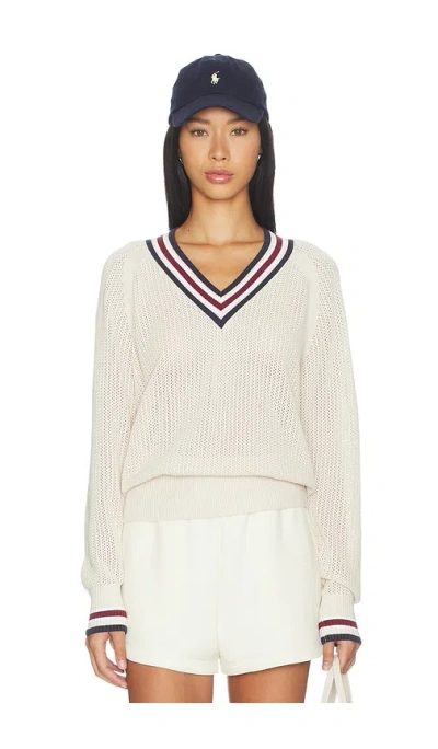 Varley Maurice V Neck Sweater In White