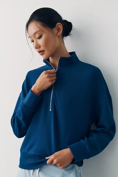 Varley Mavis Long-sleeve Half-zip Pullover In Blue