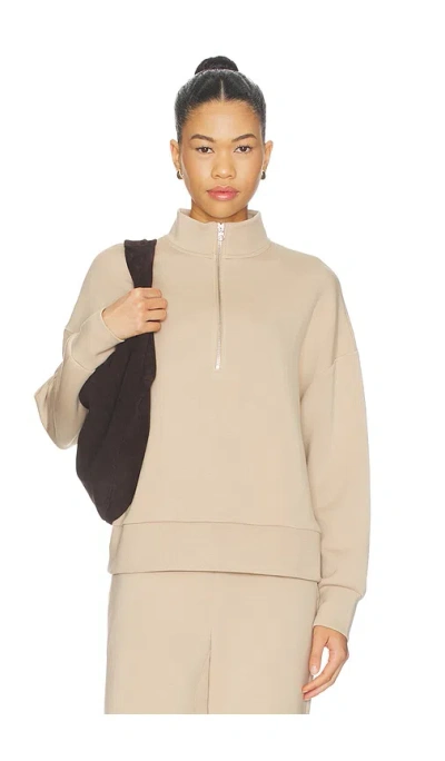 Varley Mavis Mock Neck Sweatshirt In Brown