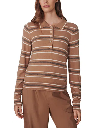 Varley Mayra Knit Polo In Camel