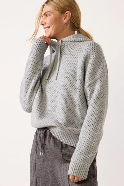 Varley Melchie Relaxed Knit Hoodie In Gray