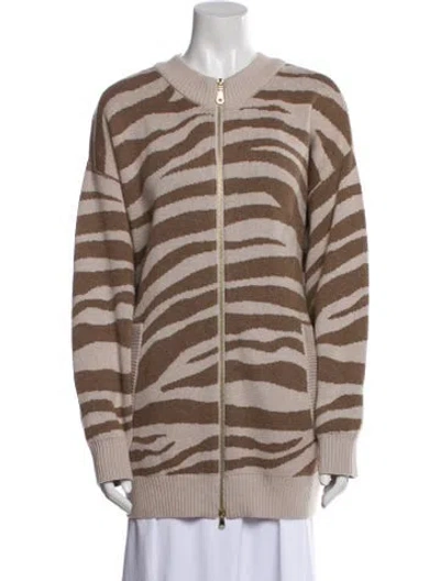 Pre-owned Varley Merino Wool Striped Jacket In Neutral