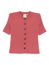 Varley Micha Short Sleeve Cardigan In Pink