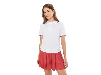 Varley Mickey Seamless Performance Polo In Neutral