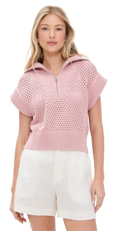 VARLEY MILA HALF ZIP KNIT PALE MAUVE