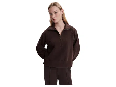 Varley Doublesoft Hawley Half-zip Sweatshirt In Brown