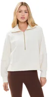 Varley Milano Half Zip Sweat Ivory In Ivory