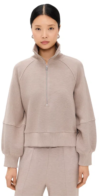Varley Milano Half Zip Sweater Taupe Marl