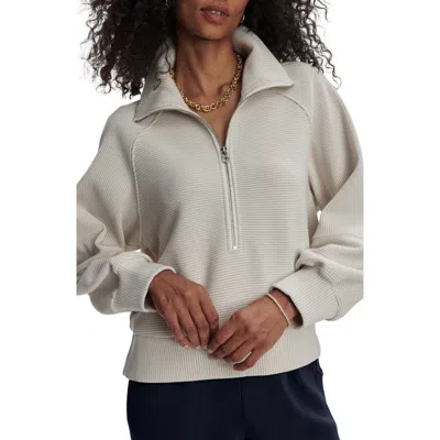 Varley Milano Half-zip Sweatshirt In Silver Grey/snow White