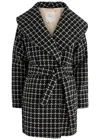 Varley Milla Checked Wool-blend Wrap Jacket In Black