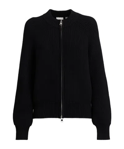 Varley Milo Zip Through Knit Jacket In Black