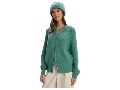 Varley Milo Zip Through Knit Jacket In Blue