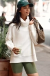 Varley Milton Turtleneck Sweatshirt In White