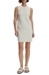 Varley Mindy Mixed Stitch Stripe Sleeveless Cotton Sweater Minidress In White