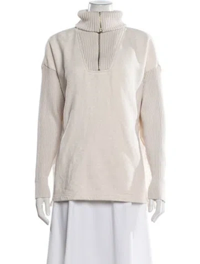Pre-owned Varley Mock Neck Long Sleeve Top In Neutral