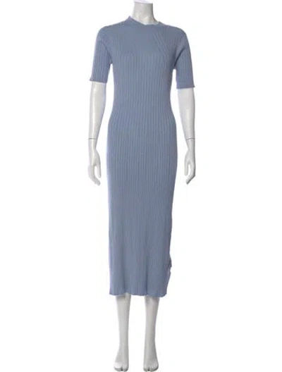 Pre-owned Varley Mock Neck Midi Length Dress W/ Tags In Blue