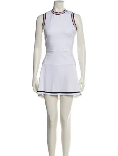 Pre-owned Varley Mock Neck Mini Dress In Neutral