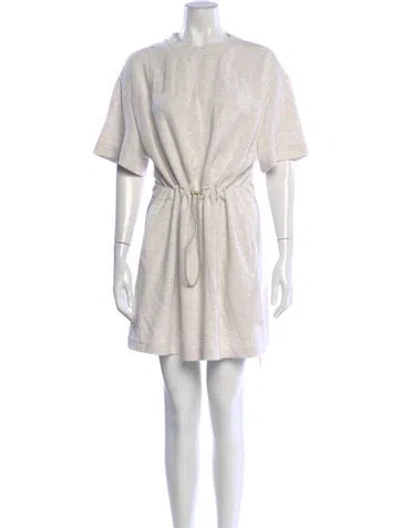Pre-owned Varley Mock Neck Mini Dress In Neutral