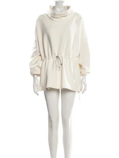 Pre-owned Varley Mock Neck Mini Dress In Neutral