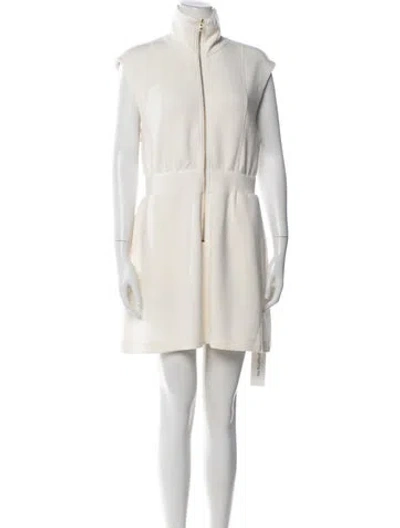 Pre-owned Varley Mock Neck Mini Dress In Neutral