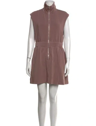 Pre-owned Varley Mock Neck Mini Dress In Pink