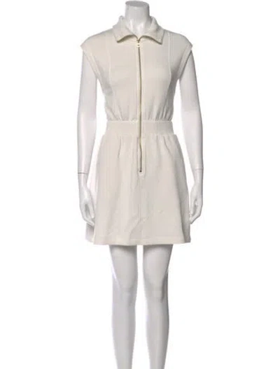 Pre-owned Varley Mock Neck Mini Dress In White