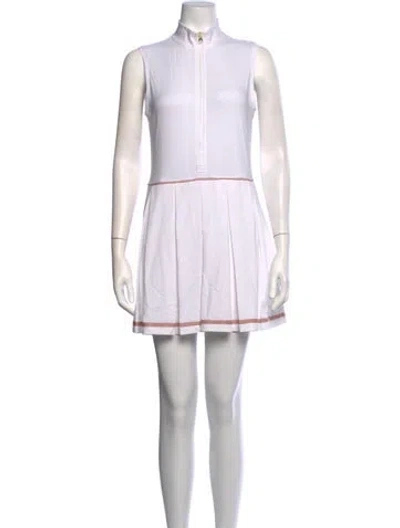 Pre-owned Varley Mock Neck Mini Dress In White