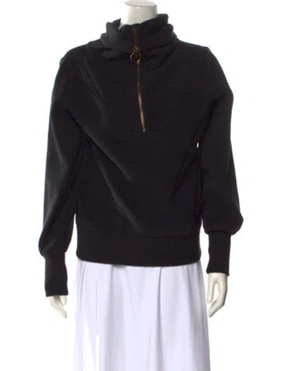 Pre-owned Varley Mock Neck Sweater In Black