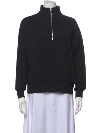 Pre-owned Varley Mock Neck Sweater In Black