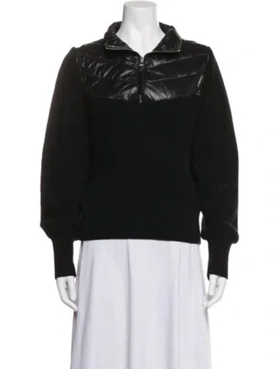 Pre-owned Varley Mock Neck Sweater In Black