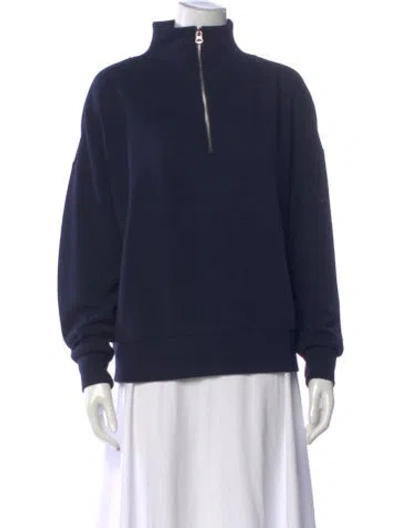Pre-owned Varley Mock Neck Sweater In Blue