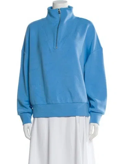 Pre-owned Varley Mock Neck Sweater In Blue