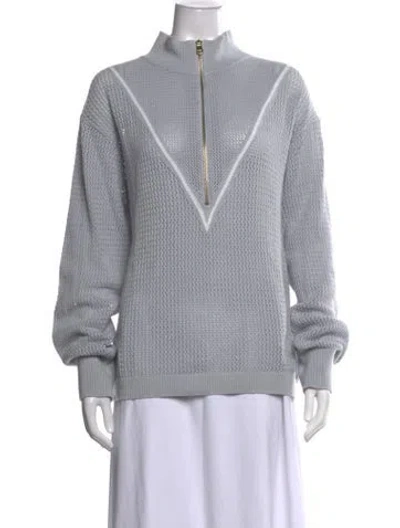 Pre-owned Varley Mock Neck Sweater In Blue