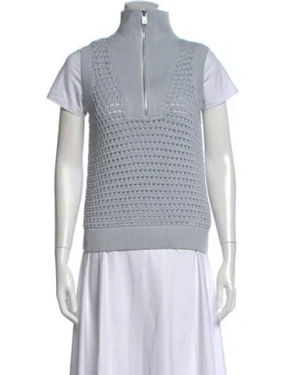 Pre-owned Varley Mock Neck Sweater In Blue