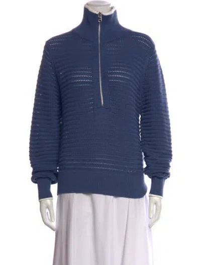 Pre-owned Varley Mock Neck Sweater In Blue