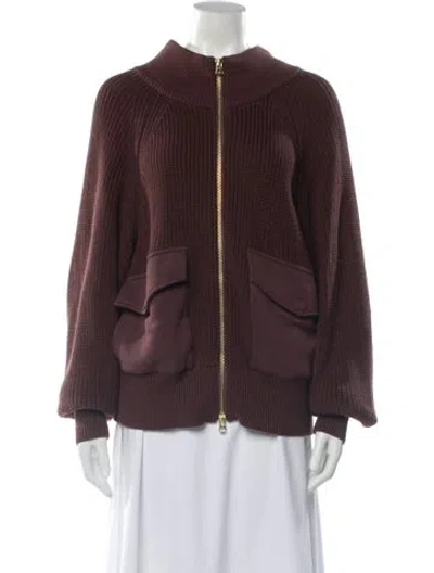 Pre-owned Varley Mock Neck Sweater In Brown