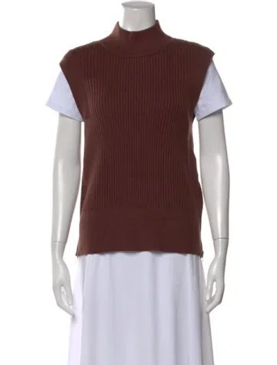 Pre-owned Varley Mock Neck Sweater In Brown