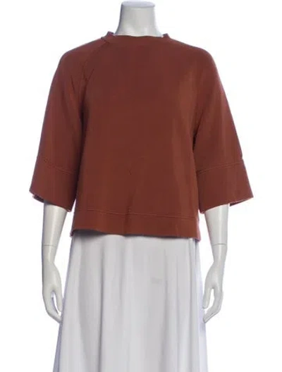 Pre-owned Varley Mock Neck Sweater In Brown