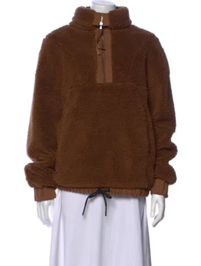 Pre-owned Varley Mock Neck Sweater In Brown