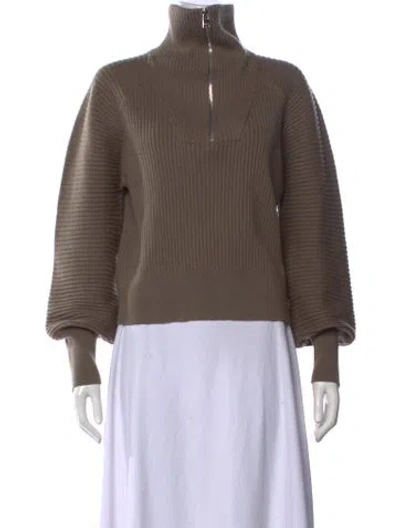 Pre-owned Varley Mock Neck Sweater In Brown