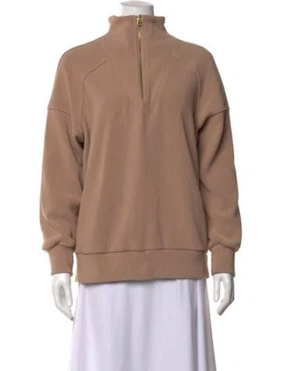 Pre-owned Varley Mock Neck Sweater In Brown