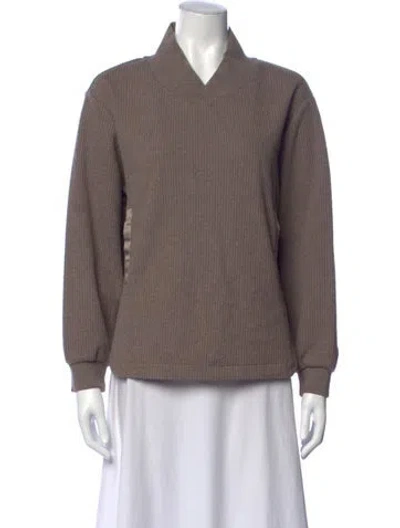 Pre-owned Varley Mock Neck Sweater In Brown