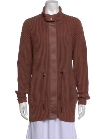 Pre-owned Varley Mock Neck Sweater In Brown