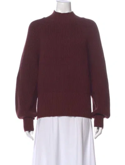 Pre-owned Varley Mock Neck Sweater In Burgundy