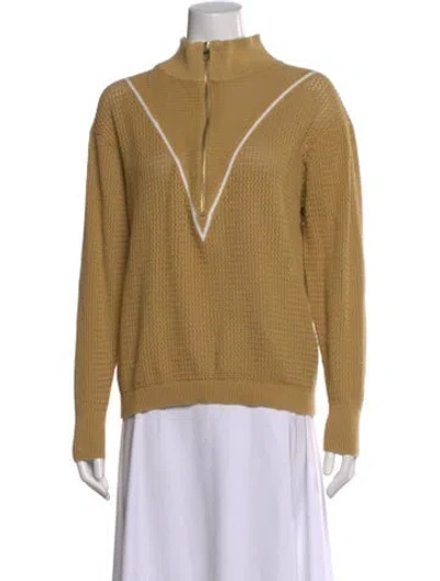 Pre-owned Varley Mock Neck Sweater In Gold