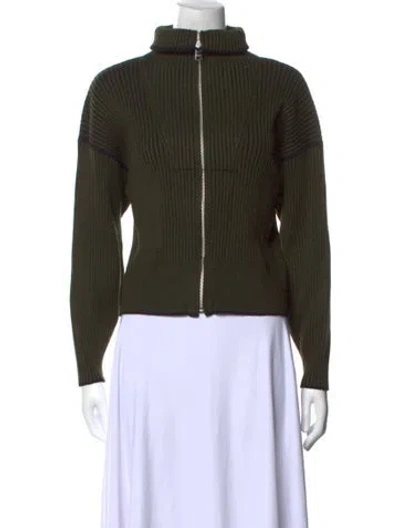 Pre-owned Varley Mock Neck Sweater In Green