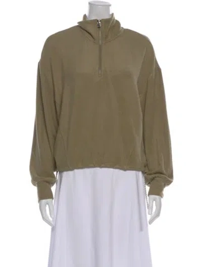 Pre-owned Varley Mock Neck Sweater In Green