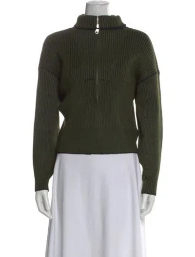 Pre-owned Varley Mock Neck Sweater In Green